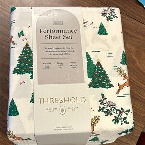 Threshold Holiday Tree Sheet Set - White and Green